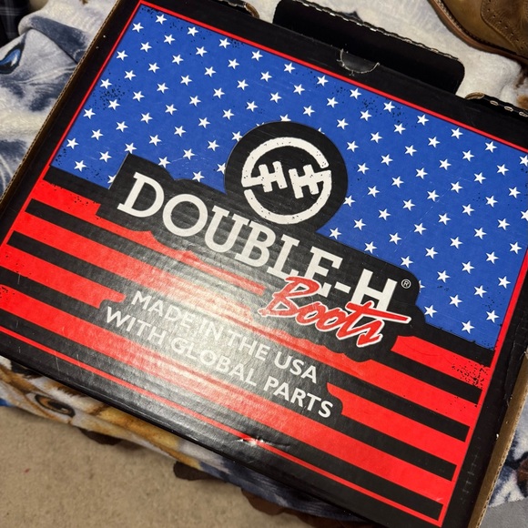 Double H Leather Boots with Black and Brown Accents - Picture 3 of 9